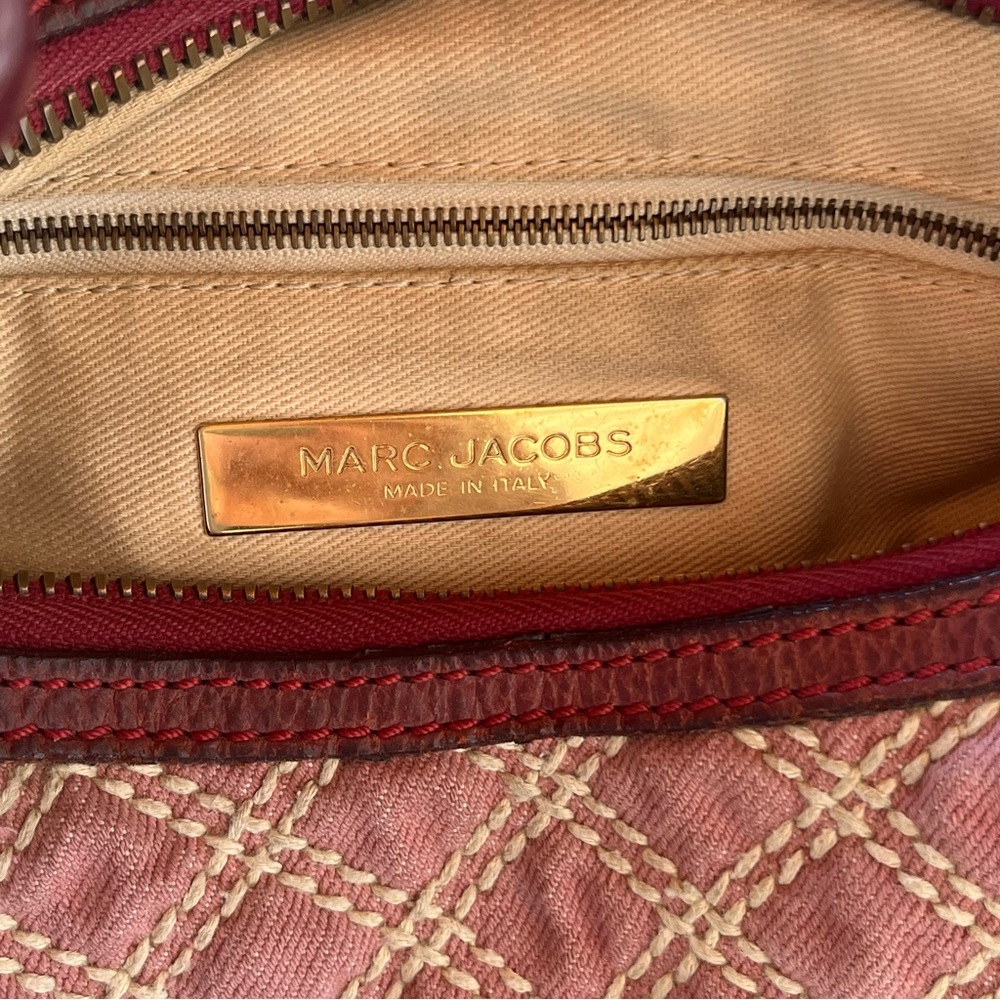 MARC JACOBS Banana Pink Denim Quilted Gold Chain Hobo Bag - Picture 15 of 15
